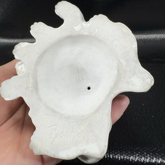 Vintage Hand Made Dogs Sitting Figurine Folk Art Artist Signed Bonhajo Figure - Picture 7 of 11